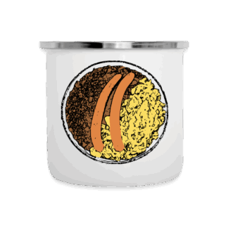 Emaille-Tasse LINSEN SPÄTZLE SAITEN